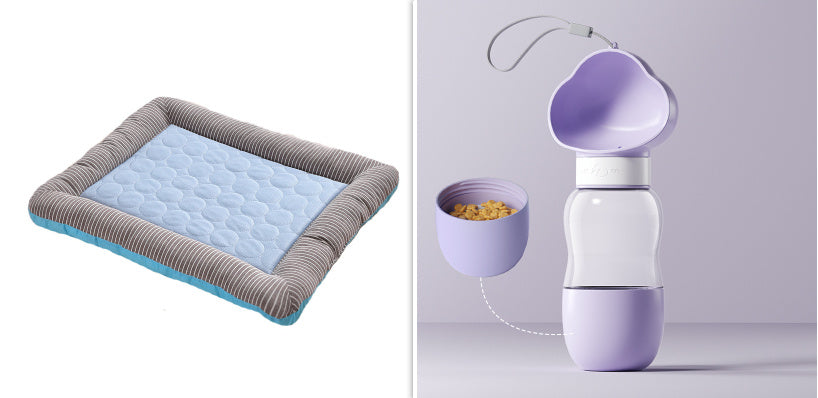 Pet Cooling Pad Bed For Dogs Cats Puppy Kitten Cool Mat Pet Blanket Ice Silk Material Soft For Summer Sleeping Blue Breathable