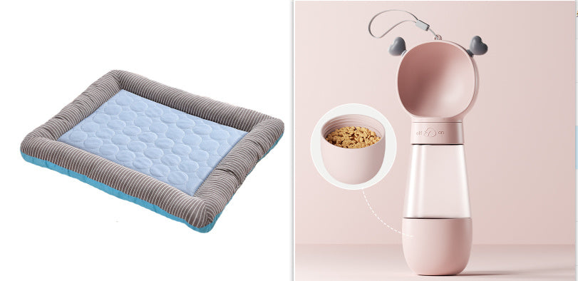 Pet Cooling Pad Bed For Dogs Cats Puppy Kitten Cool Mat Pet Blanket Ice Silk Material Soft For Summer Sleeping Blue Breathable